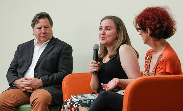 Mandy Baca is talking.